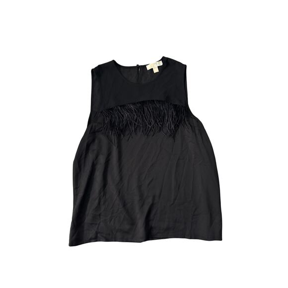 Michael Kors Black Feather Tank Top - Size XL - Picture 1 of 2